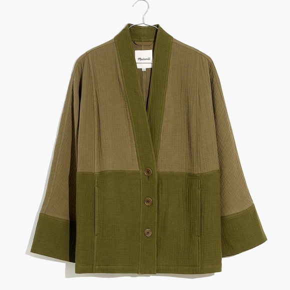 Madewell Jackets & Blazers - Madewell Lightspun Colorblock Robe Jacket